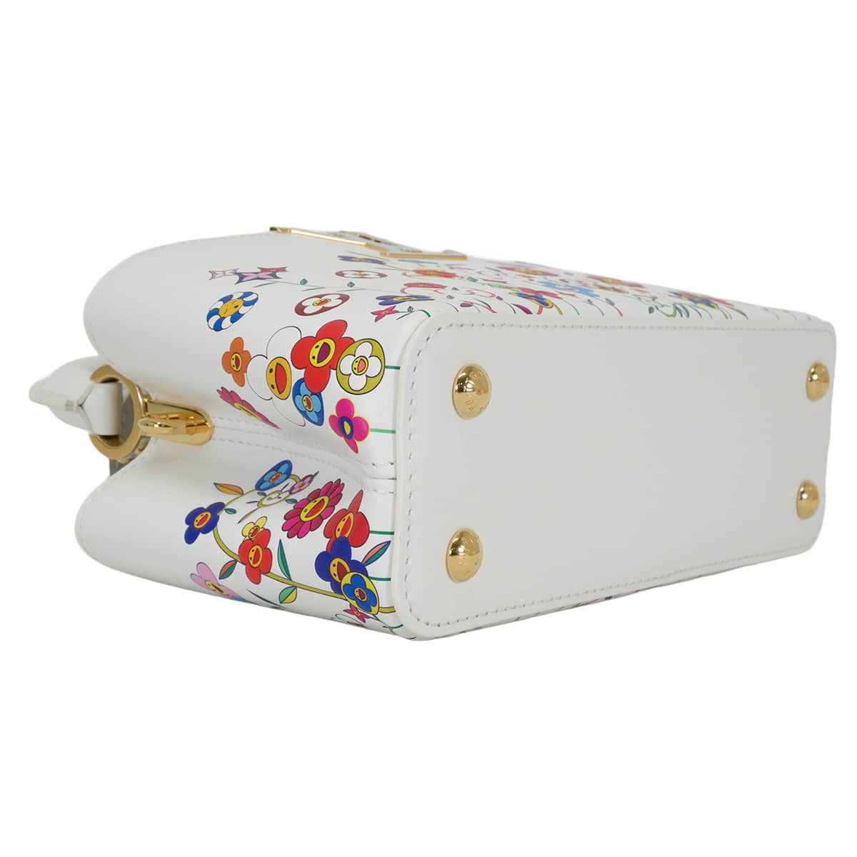 LOUIS VUITTON Handbag LV×TM Takashi Murakami Capucines EW Mini Blanc (White)/Multicolor Calf Leather Gold HW M13246[EXCELLENT][Authentic]