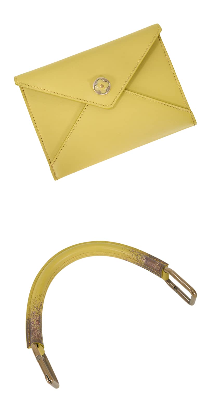 LOUIS VUITTON Handbag LV x KY Kennedy Yanko Artycapucines MMMustard/Brown/Light Gray Cow Leather/Rubber Antique Gold HW M21338[EXCELLENT][Authentic]
