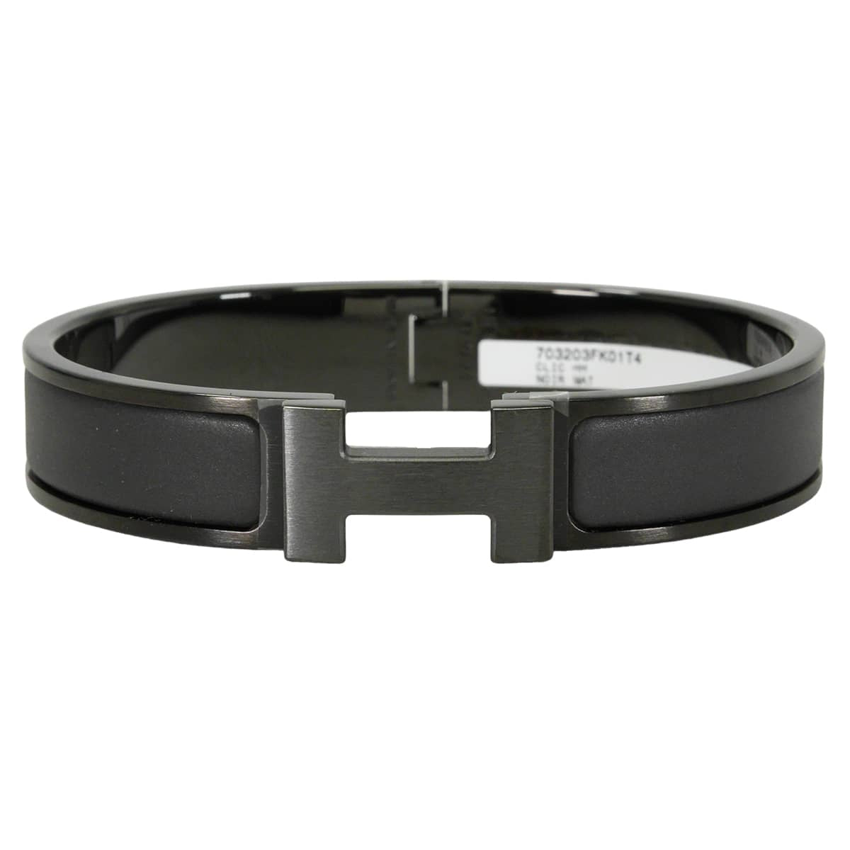 HERMES bracelet Click HH Saw Black #T4 Noir (Black) Black Plated Black HW 703203FK01T4[BRAND NEW][Authentic]