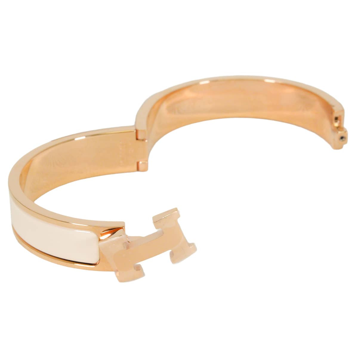 HERMES bracelet Clic H GMCream Rose Gold plated/Lacquer[BRAND NEW][Authentic]