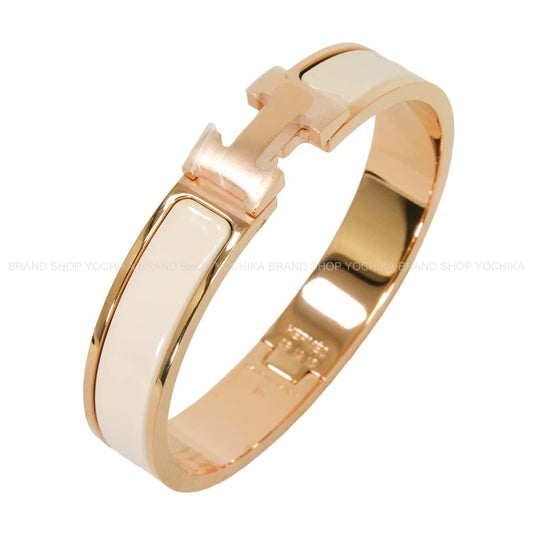 HERMES bracelet Clic H GMCream Rose Gold plated/Lacquer[BRAND NEW][Authentic]