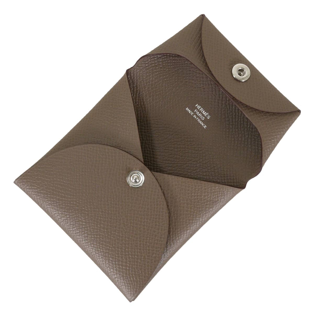 HERMES change purse Bastia Etoupe Veau Epsom Silver HW Stamp G[BRAND NEW][Authentic]
