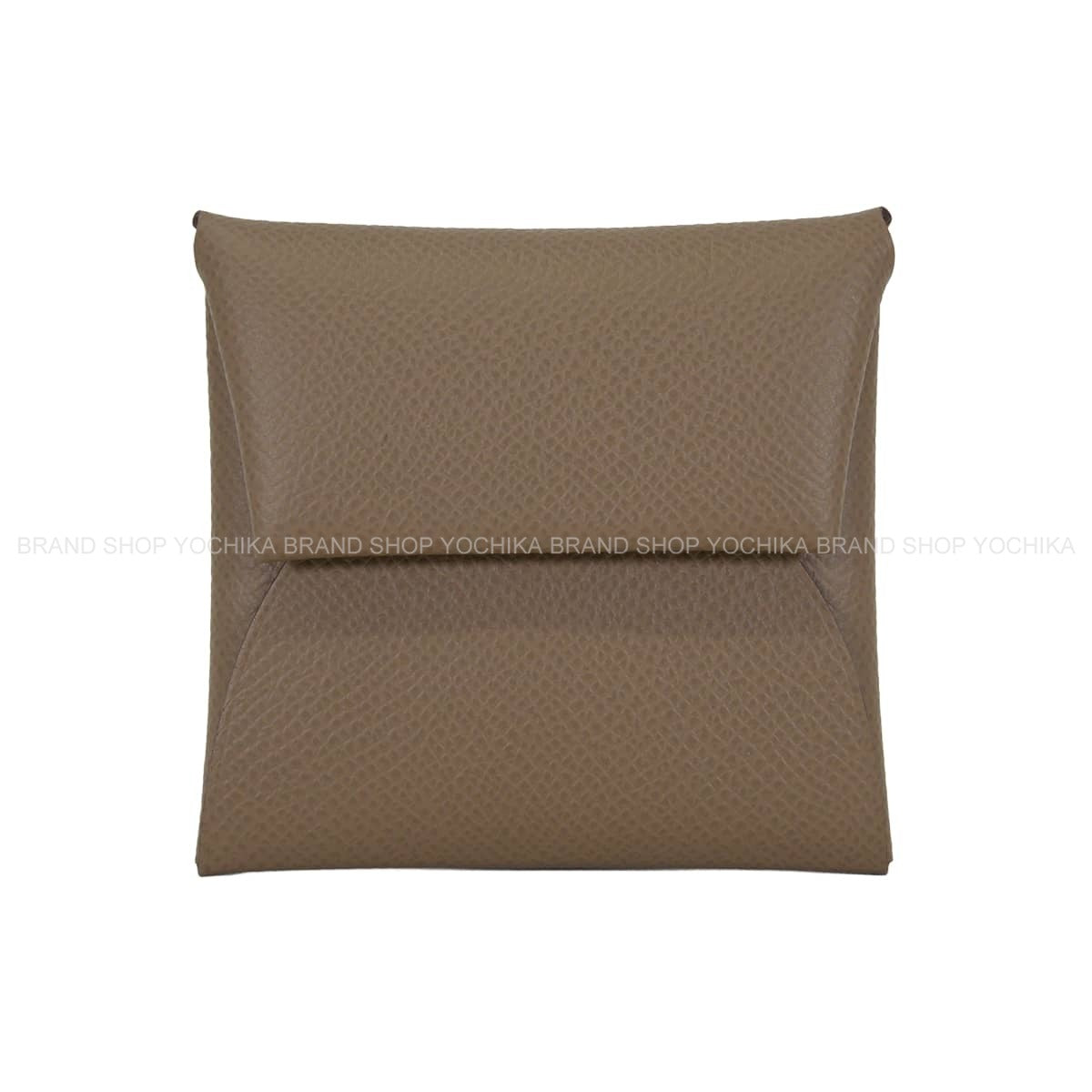 HERMES change purse Bastia Etoupe Veau Epsom Silver HW Stamp G[BRAND NEW][Authentic]
