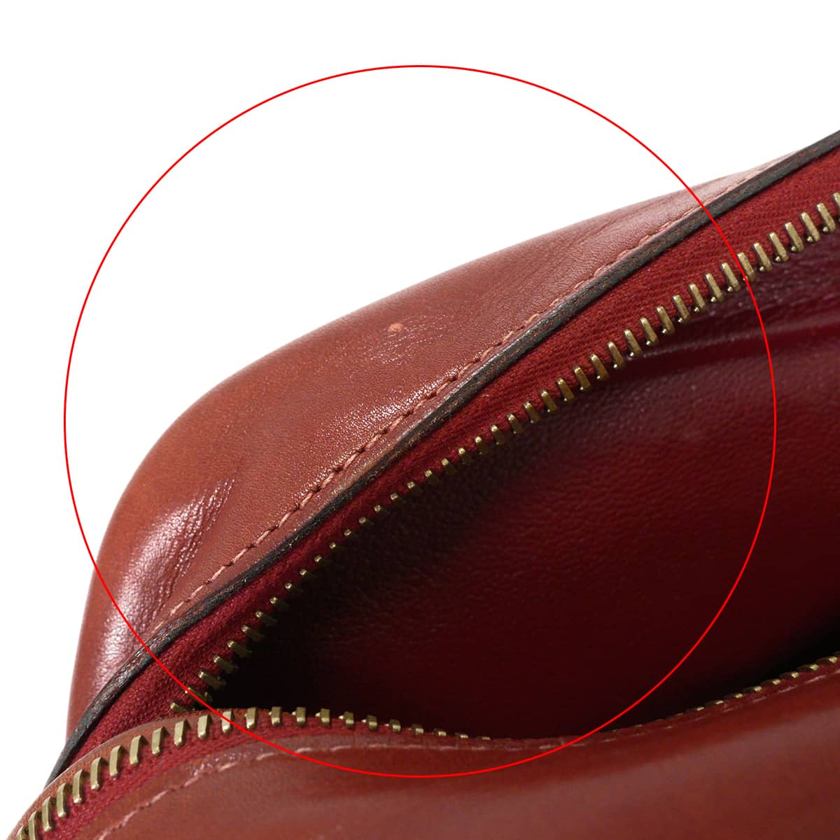 [Pre-loved] HERMES Handbag Plume 28 Rouge Vif Veau Gulliver Gold HW Stamp □G[USED AB][Authentic]