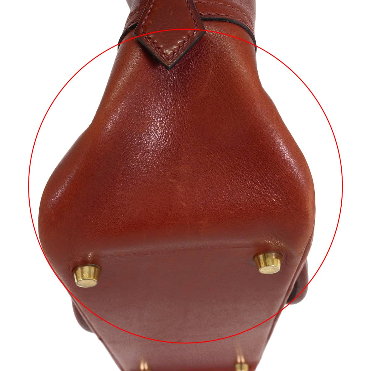 [Pre-loved] HERMES Handbag Plume 28 Rouge Vif Veau Gulliver Gold HW Stamp □G[USED AB][Authentic]