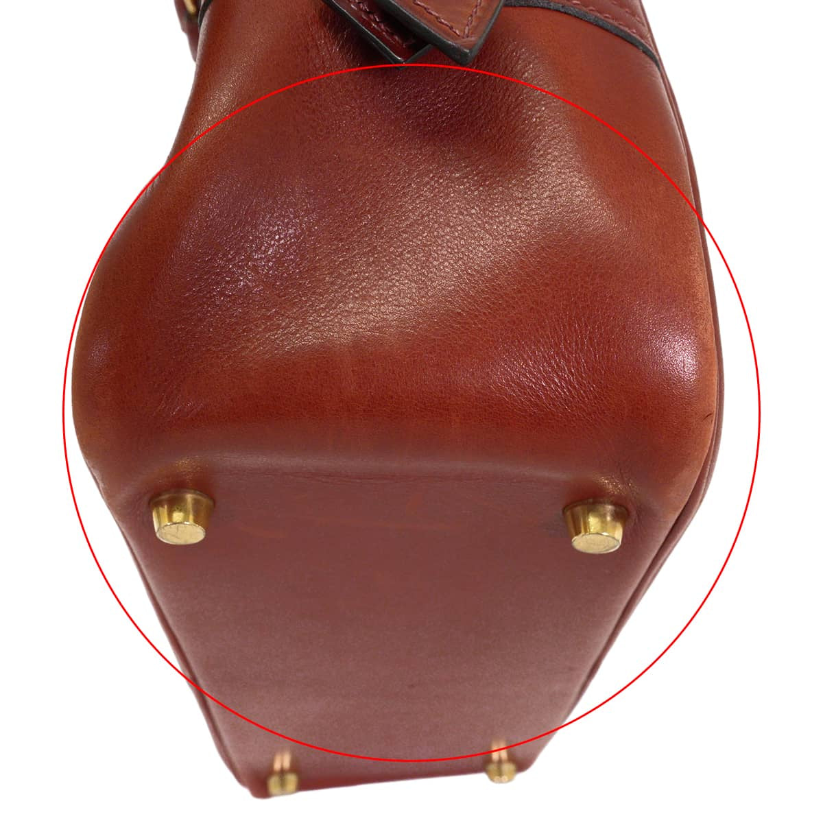 [Pre-loved] HERMES Handbag Plume 28 Rouge Vif Veau Gulliver Gold HW Stamp □G[USED AB][Authentic]