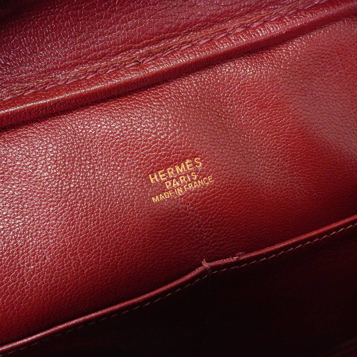 [Pre-loved] HERMES Handbag Plume 28 Rouge Vif Veau Gulliver Gold HW Stamp □G[USED AB][Authentic]