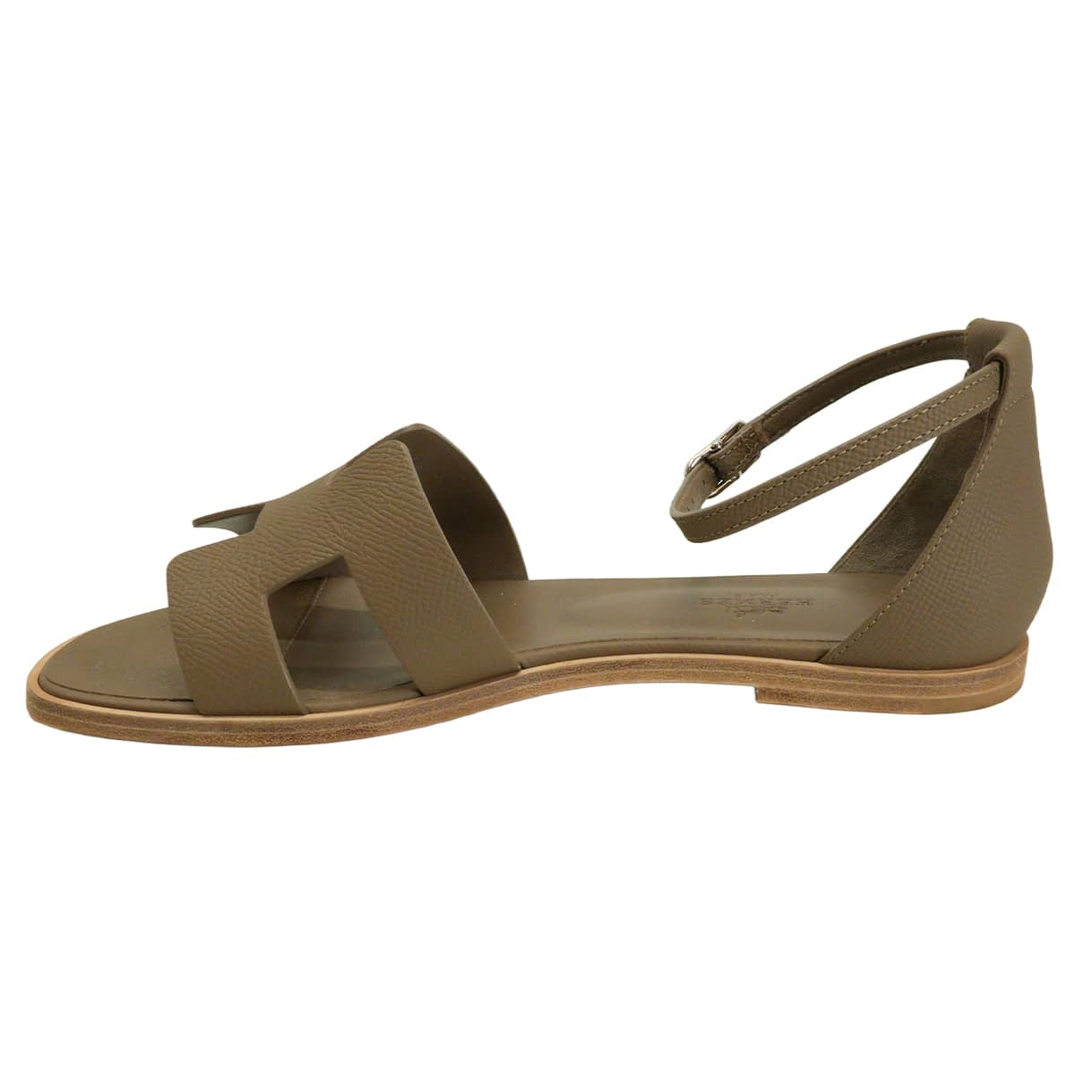 [Pre-loved] HERMES sandals Santorini Etoupe Veau Epsom Carf ＃38.5[LIKE NEW][Authentic]