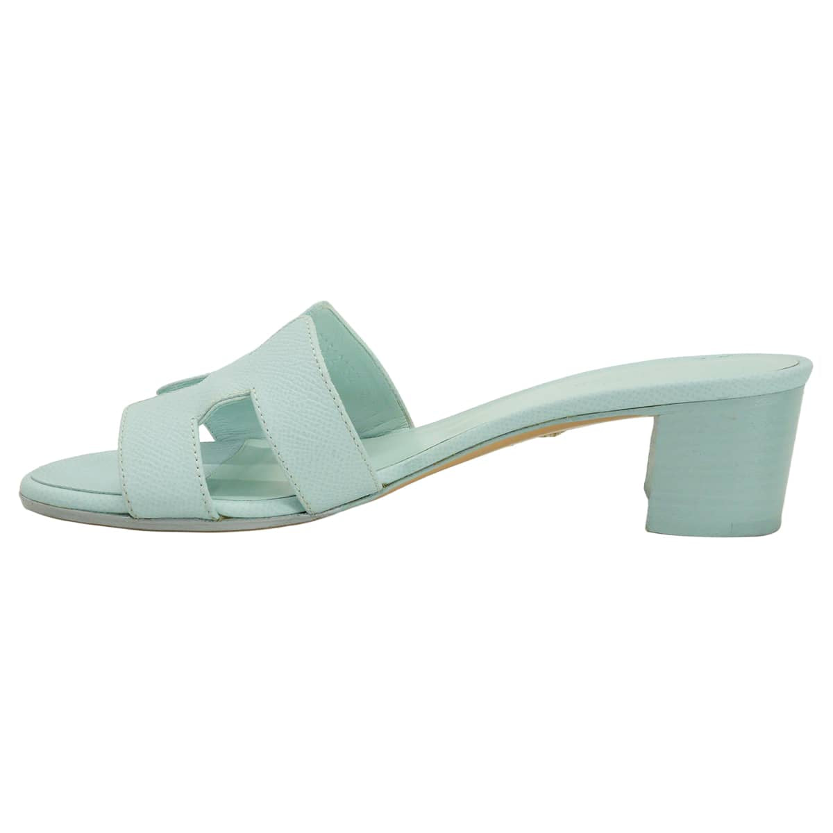 [Pre-loved] HERMES sandals OASIS Aqua Veau Epsom Carf ＃38[LIKE NEW][Authentic]