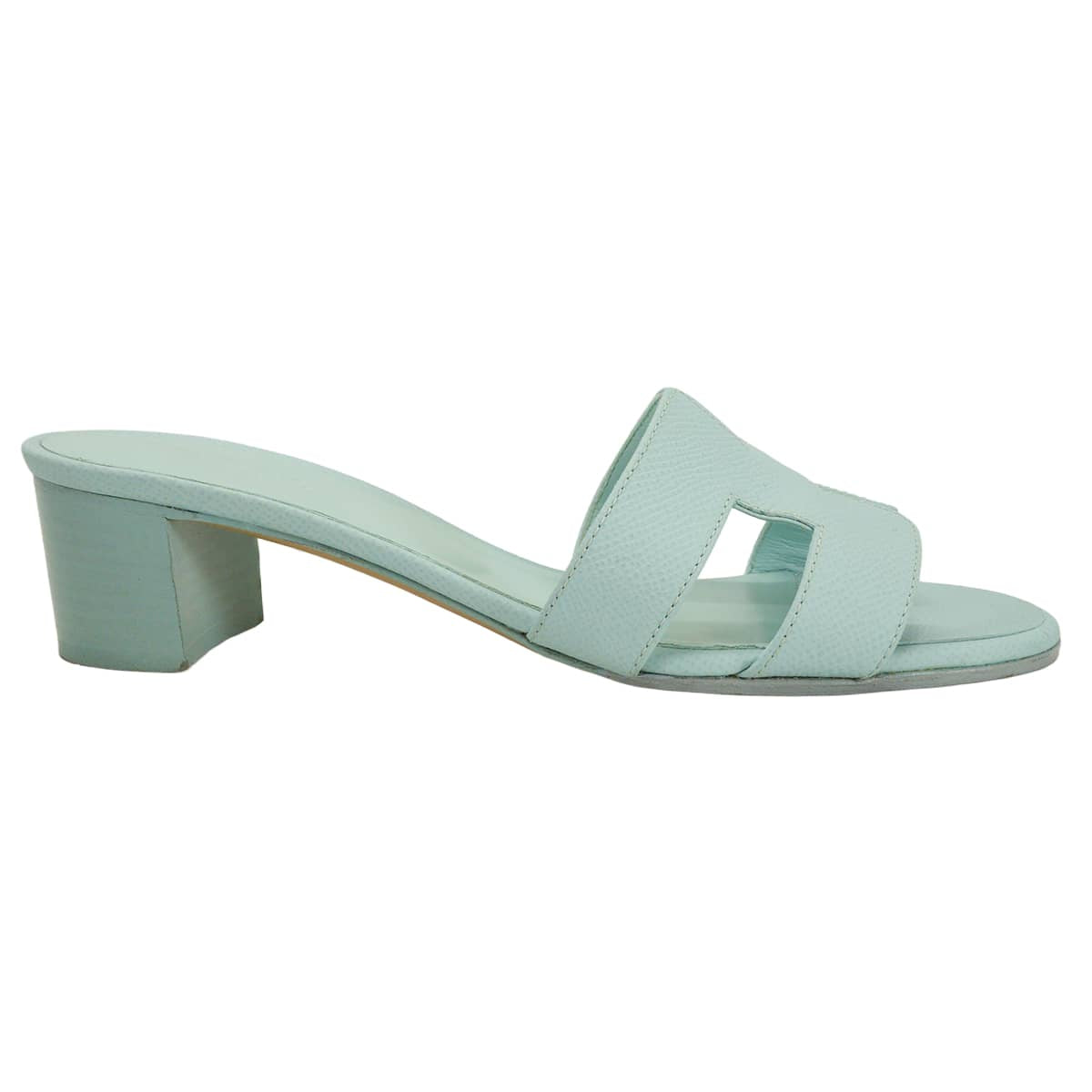 [Pre-loved] HERMES sandals OASIS Aqua Veau Epsom Carf ＃38[LIKE NEW][Authentic]