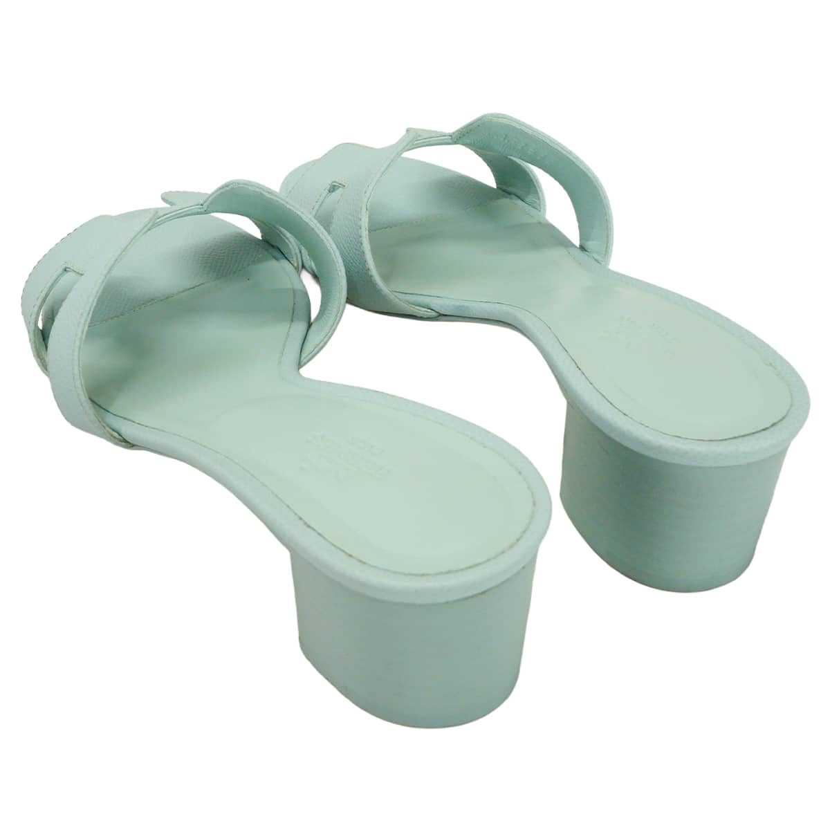 [Pre-loved] HERMES sandals OASIS Aqua Veau Epsom Carf ＃38[LIKE NEW][Authentic]