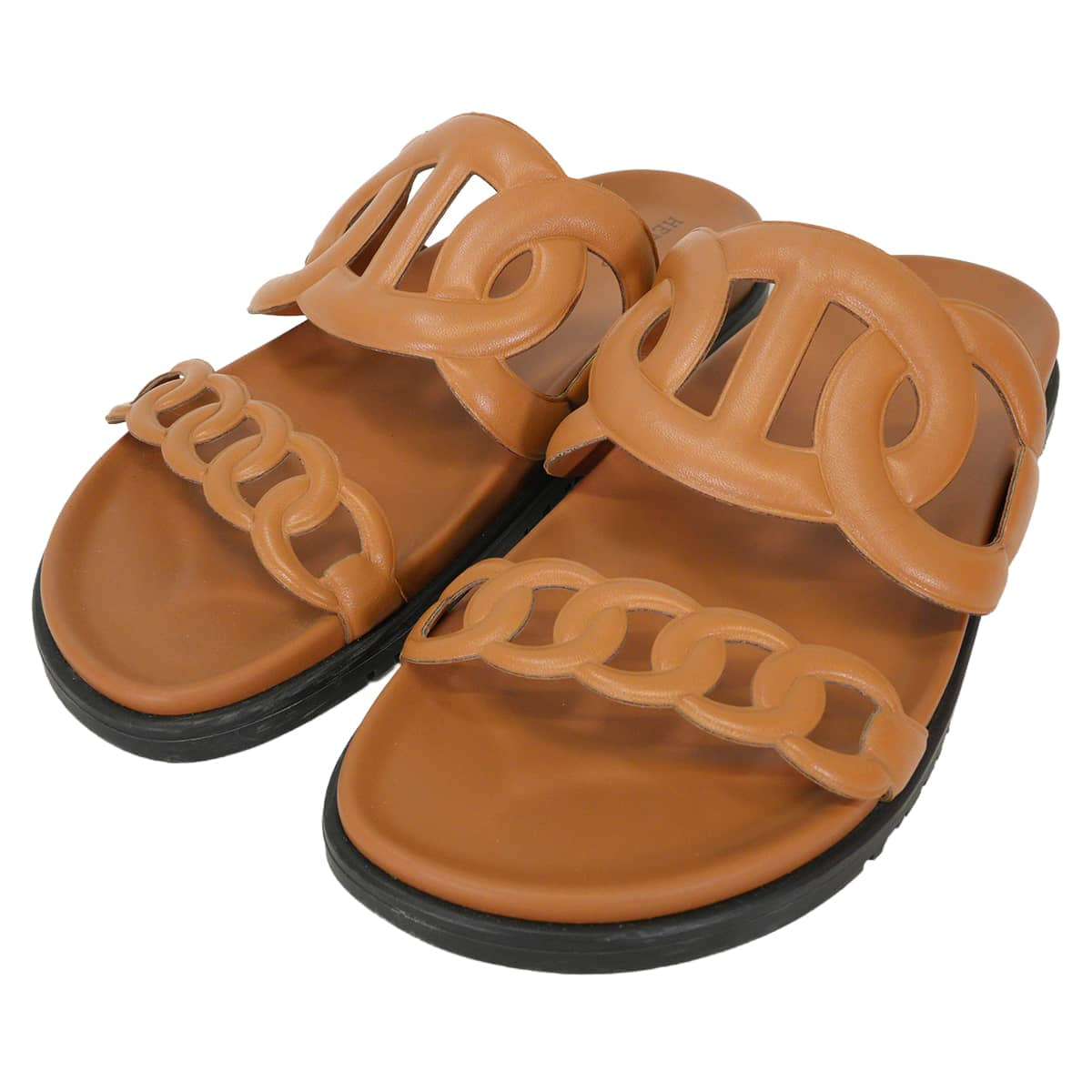 [Pre-loved] HERMES sandals Extra Gold Carf #39[LIKE NEW][Authentic]