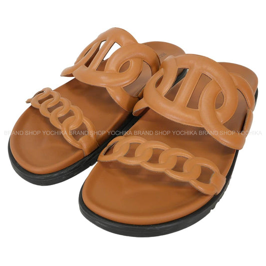 [Pre-loved] HERMES sandals Extra Gold Carf #39[LIKE NEW][Authentic]