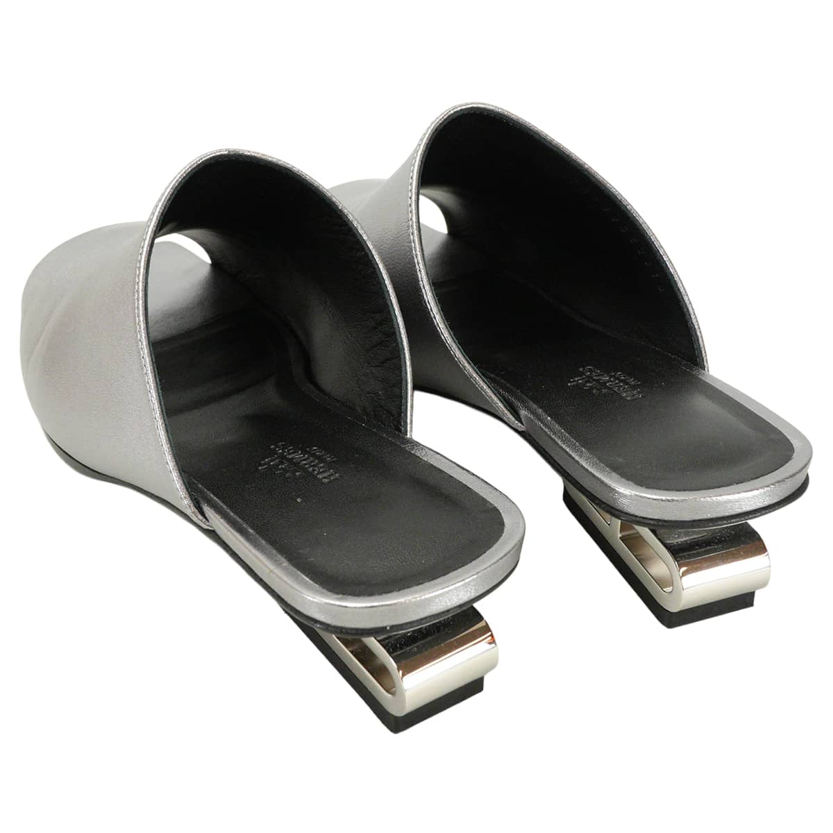 [Pre-loved] HERMES sandals IDOLE Argente (Metallic Silver) Chevre #39 Silver HW[LIKE NEW][Authentic]