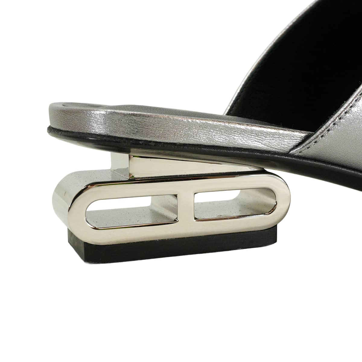 [Pre-loved] HERMES sandals IDOLE Argente (Metallic Silver) Chevre #39 Silver HW[LIKE NEW][Authentic]