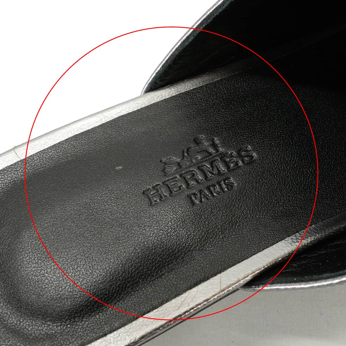 [Pre-loved] HERMES sandals IDOLE Argente (Metallic Silver) Chevre #39 Silver HW[LIKE NEW][Authentic]