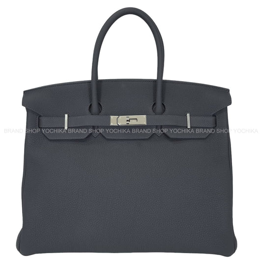 [Pre-loved] HERMES Handbag Birkin35 Ardoise Veau Togo Silver HW Stamp K[LIKE NEW][Authentic]