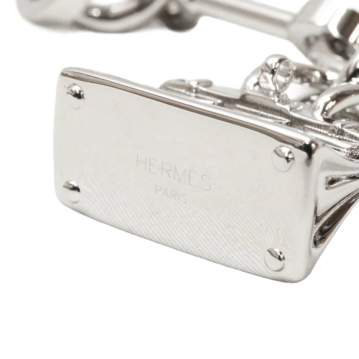 HERMES bag charm Bjiou de Sac Horseshoe Cadena Birkin Apple Rouge de Coeur/Gold Veau Barenia Palladium Silver HW[BRAND NEW][Authentic]