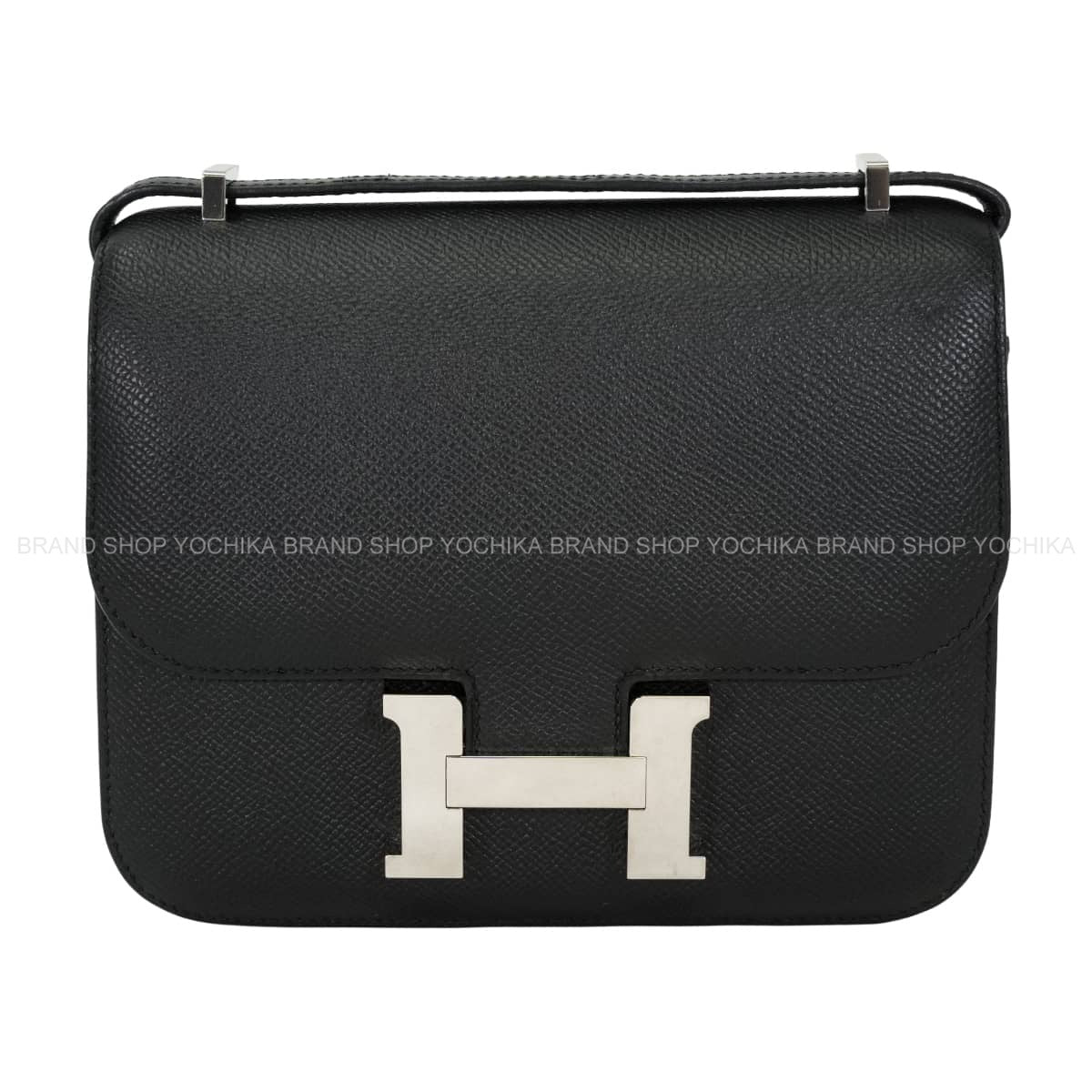 [Pre-loved] HERMES Shoulder bag Constance 3 18 Noir (Black) Veau Epsom Silver HW Stamp A[LIKE NEW][Authentic]