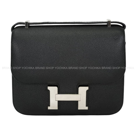 [Pre-loved] HERMES Shoulder bag Constance 3 18 Noir (Black) Veau Epsom Silver HW Stamp A[LIKE NEW][Authentic]