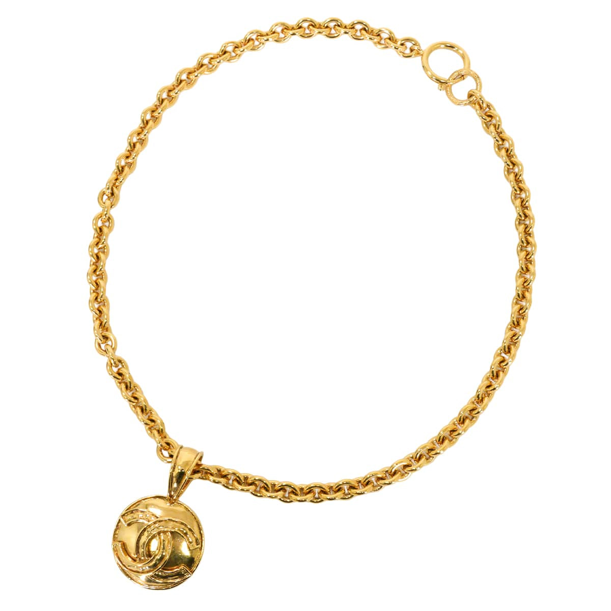 [Pre-loved] CHANEL necklace COCO Mark Round Chain Vintage Gold Gold HW[LIKE NEW][Authentic]