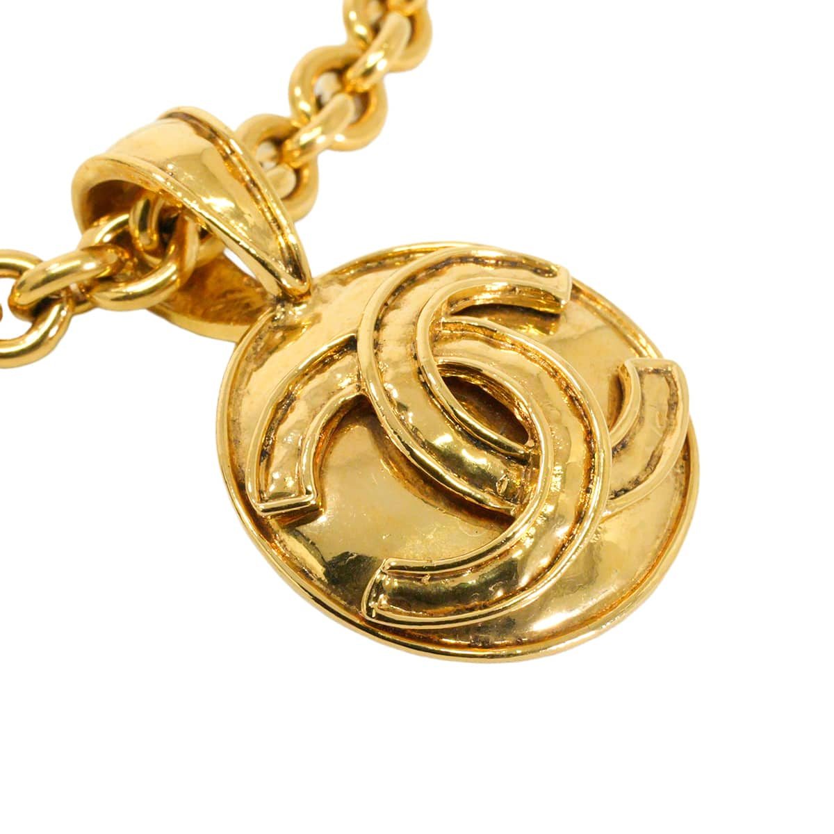 [Pre-loved] CHANEL necklace COCO Mark Round Chain Vintage Gold Gold HW[LIKE NEW][Authentic]