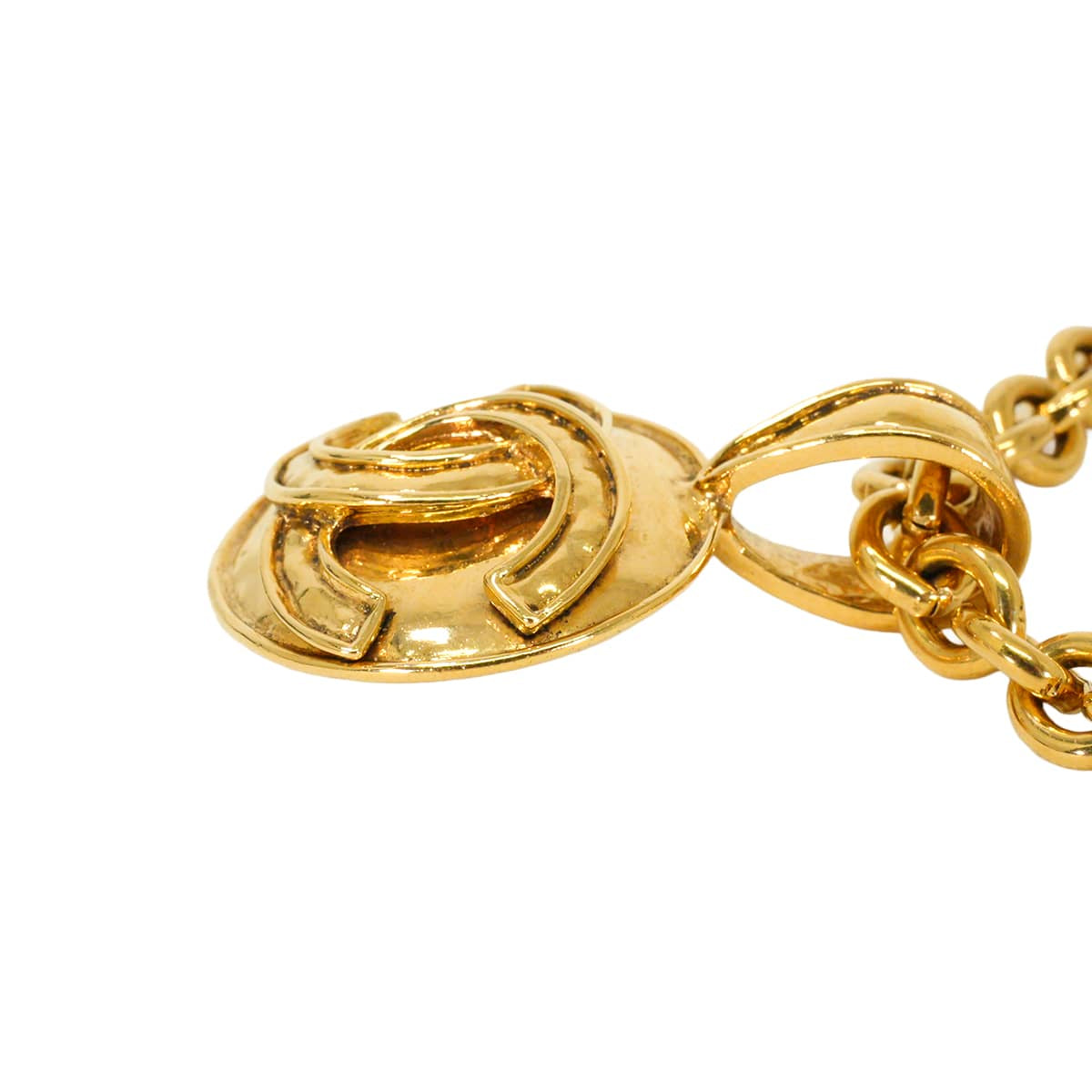 [Pre-loved] CHANEL necklace COCO Mark Round Chain Vintage Gold Gold HW[LIKE NEW][Authentic]