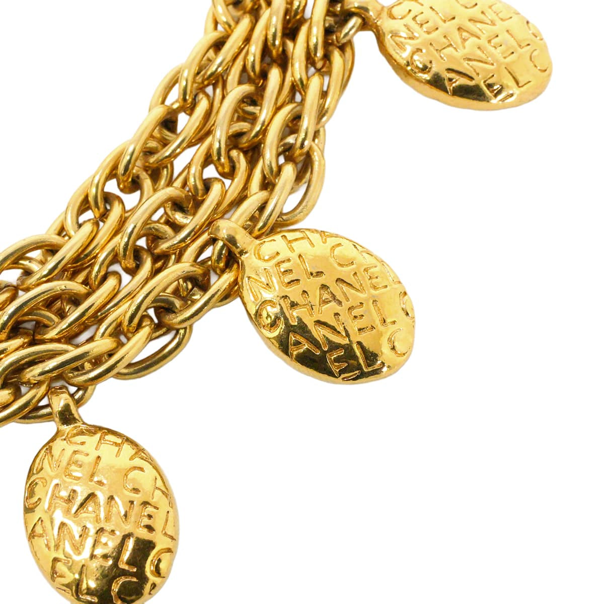 [Pre-loved] CHANEL necklace Triple Medal COCO Mark Chain Vintage Gold Gold HW[LIKE NEW][Authentic]