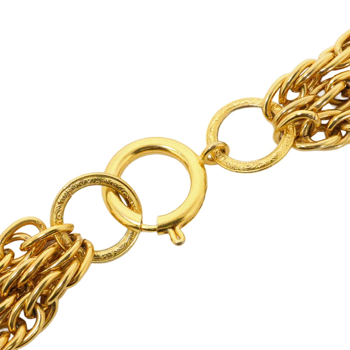 [Pre-loved] CHANEL necklace Triple Medal COCO Mark Chain Vintage Gold Gold HW[LIKE NEW][Authentic]