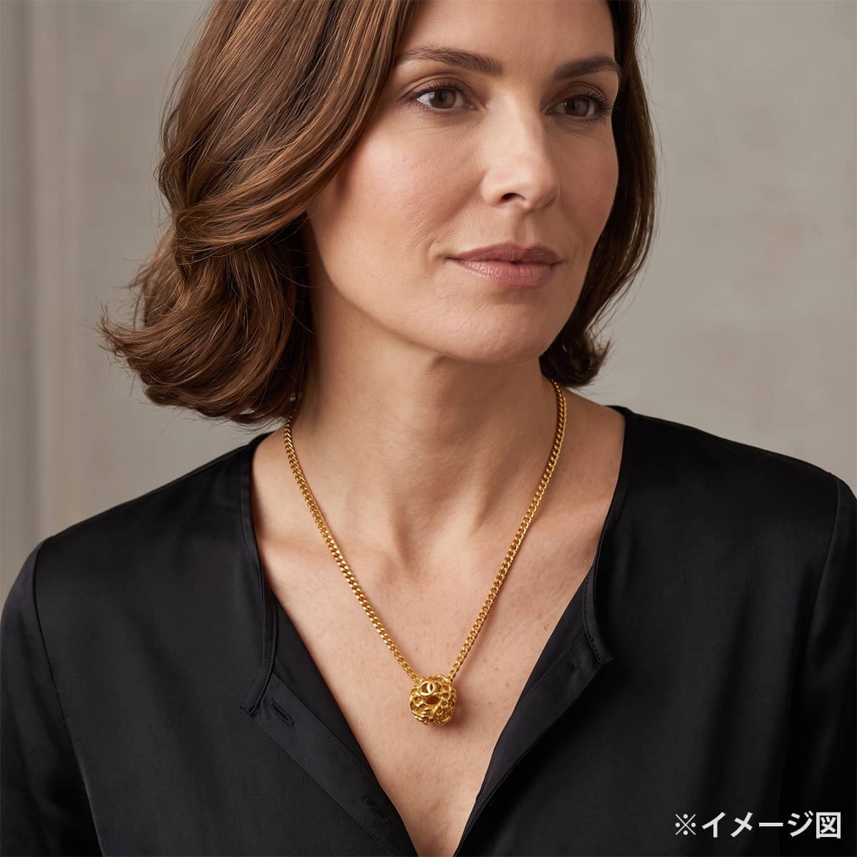 [Pre-loved] 98A CHANEL necklace COCO Mark Round Ball Chain Vintage Gold Gold HW[LIKE NEW][Authentic]