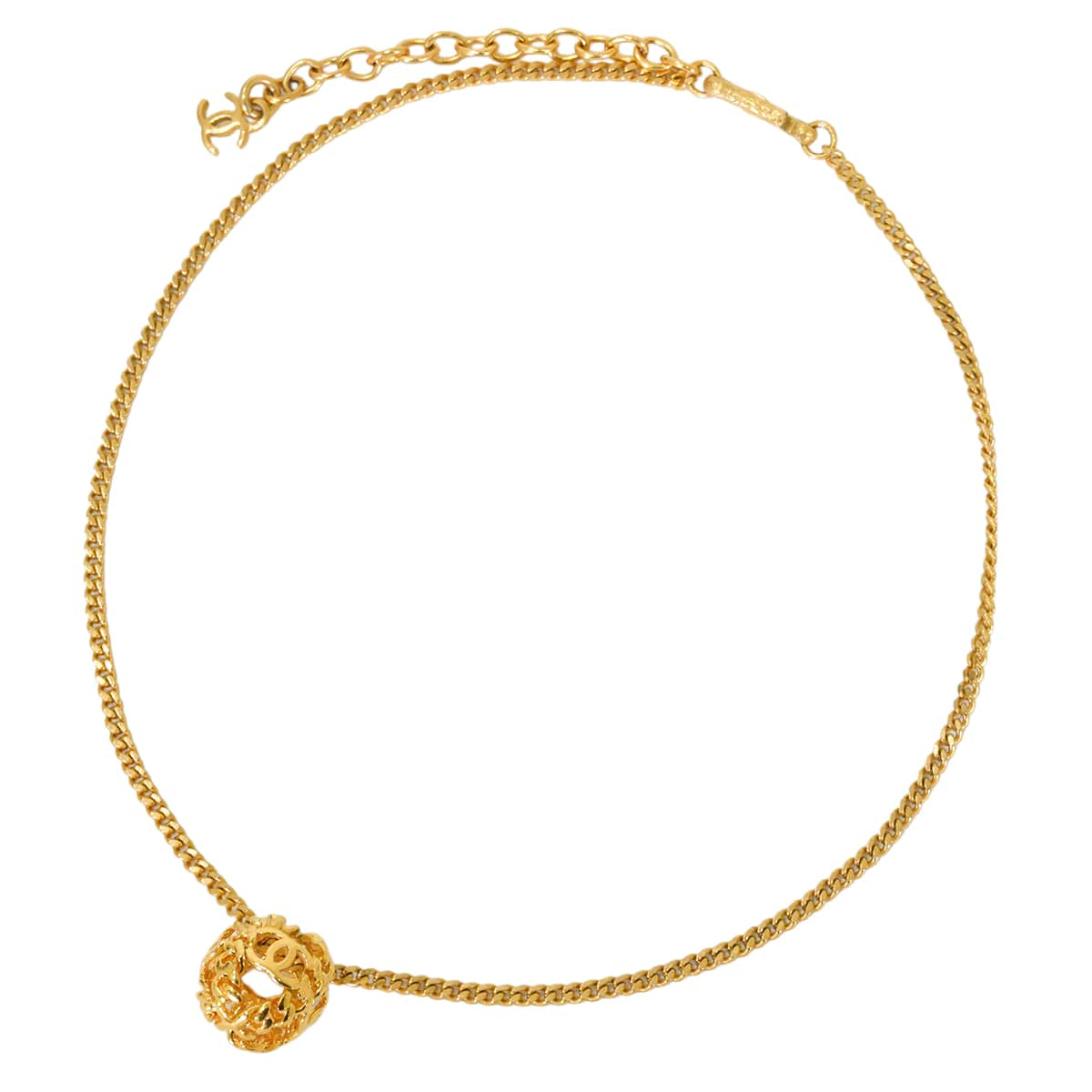 [Pre-loved] 98A CHANEL necklace COCO Mark Round Ball Chain Vintage Gold Gold HW[LIKE NEW][Authentic]