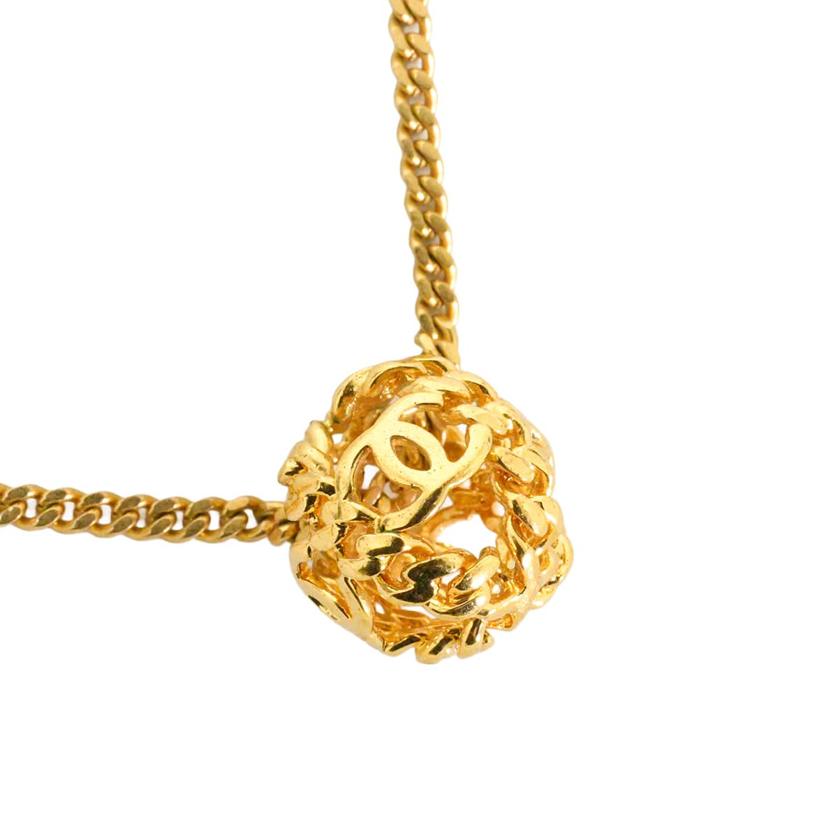 [Pre-loved] 98A CHANEL necklace COCO Mark Round Ball Chain Vintage Gold Gold HW[LIKE NEW][Authentic]