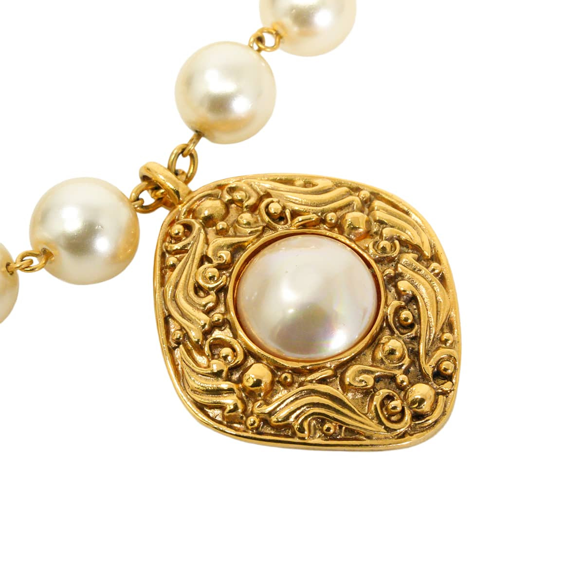 [Pre-loved] CHANEL necklace Pearl COCO Mark Vintage Gold Gold HW[USED SA][Authentic]