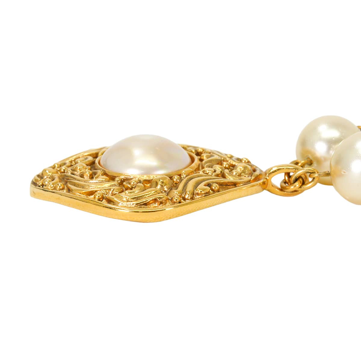 [Pre-loved] CHANEL necklace Pearl COCO Mark Vintage Gold Gold HW[USED SA][Authentic]