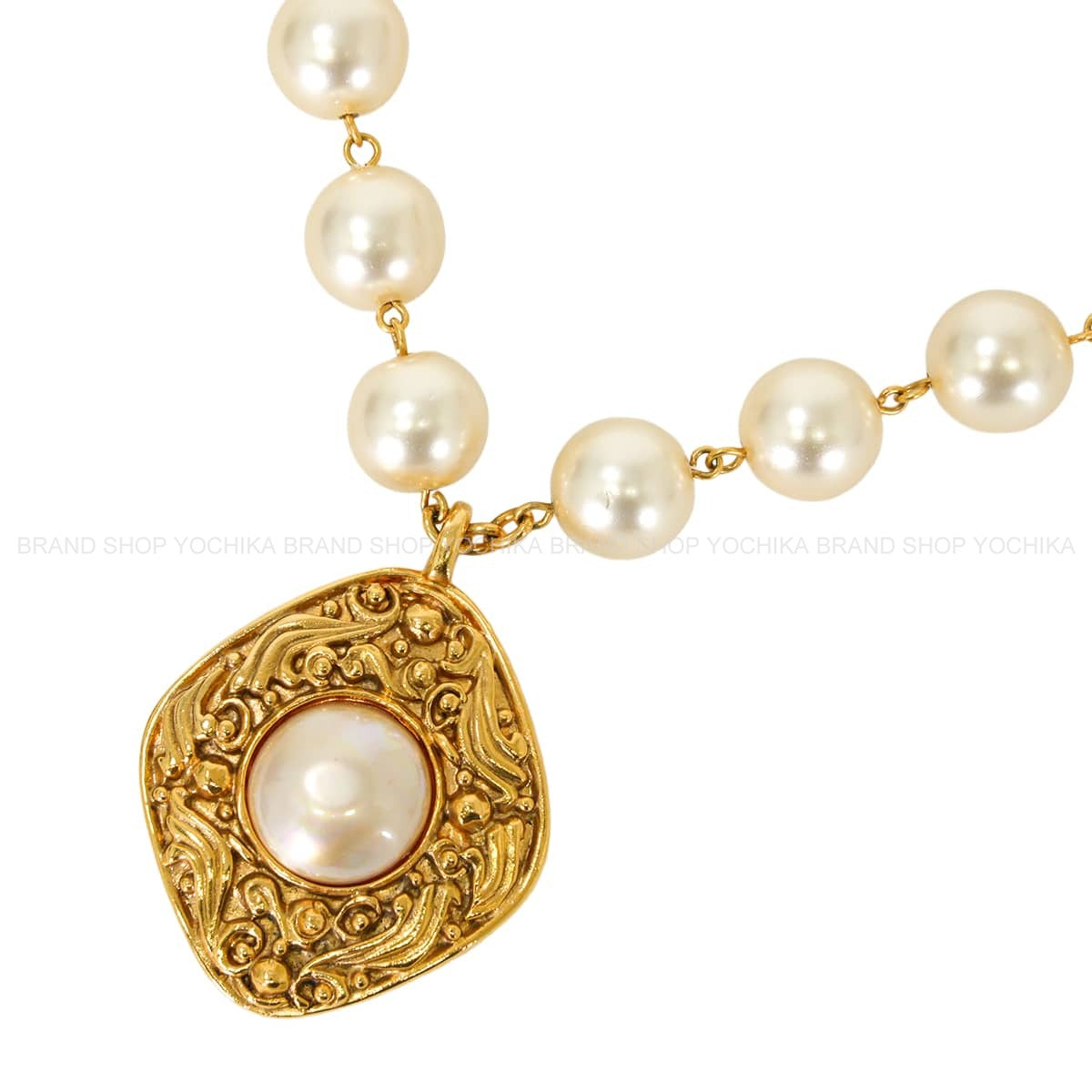[Pre-loved] CHANEL necklace Pearl COCO Mark Vintage Gold Gold HW[USED SA][Authentic]