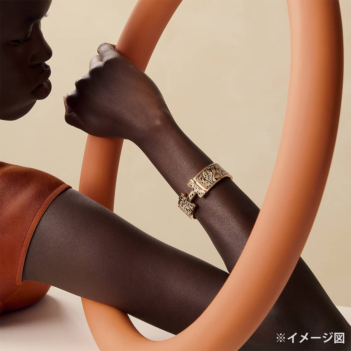 HERMES bracelet Clic Clac H Acinonyx Jubatus GMAube Rose Gold plated Rose Gold HW H305425FOA1GM[EXCELLENT][Authentic]