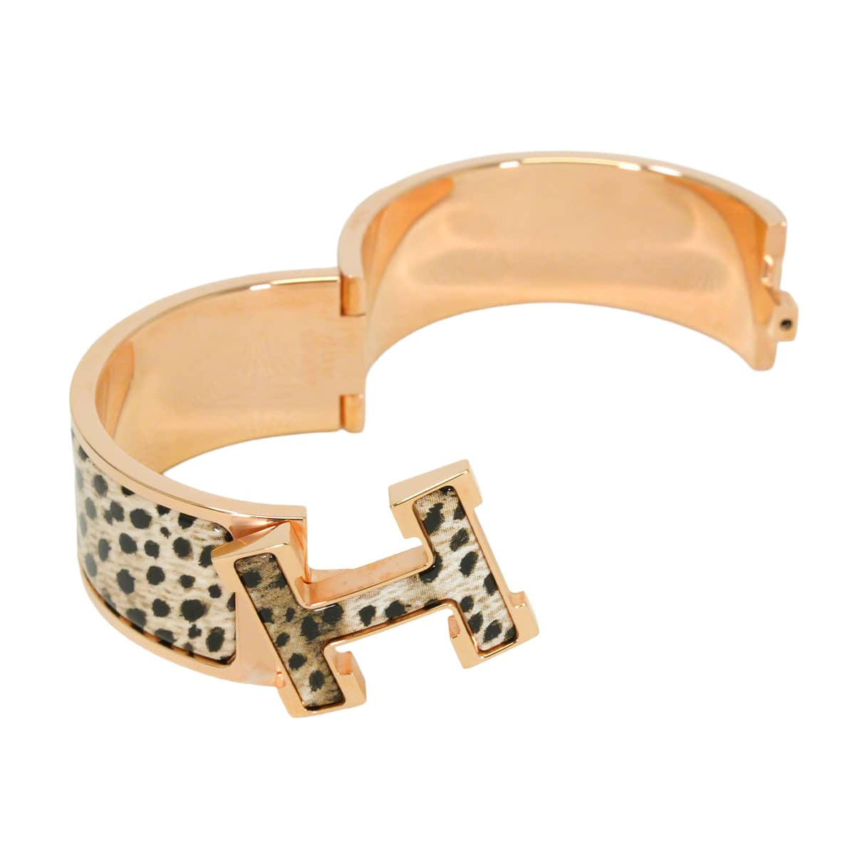 HERMES bracelet Clic Clac H Acinonyx Jubatus GMAube Rose Gold plated Rose Gold HW H305425FOA1GM[EXCELLENT][Authentic]