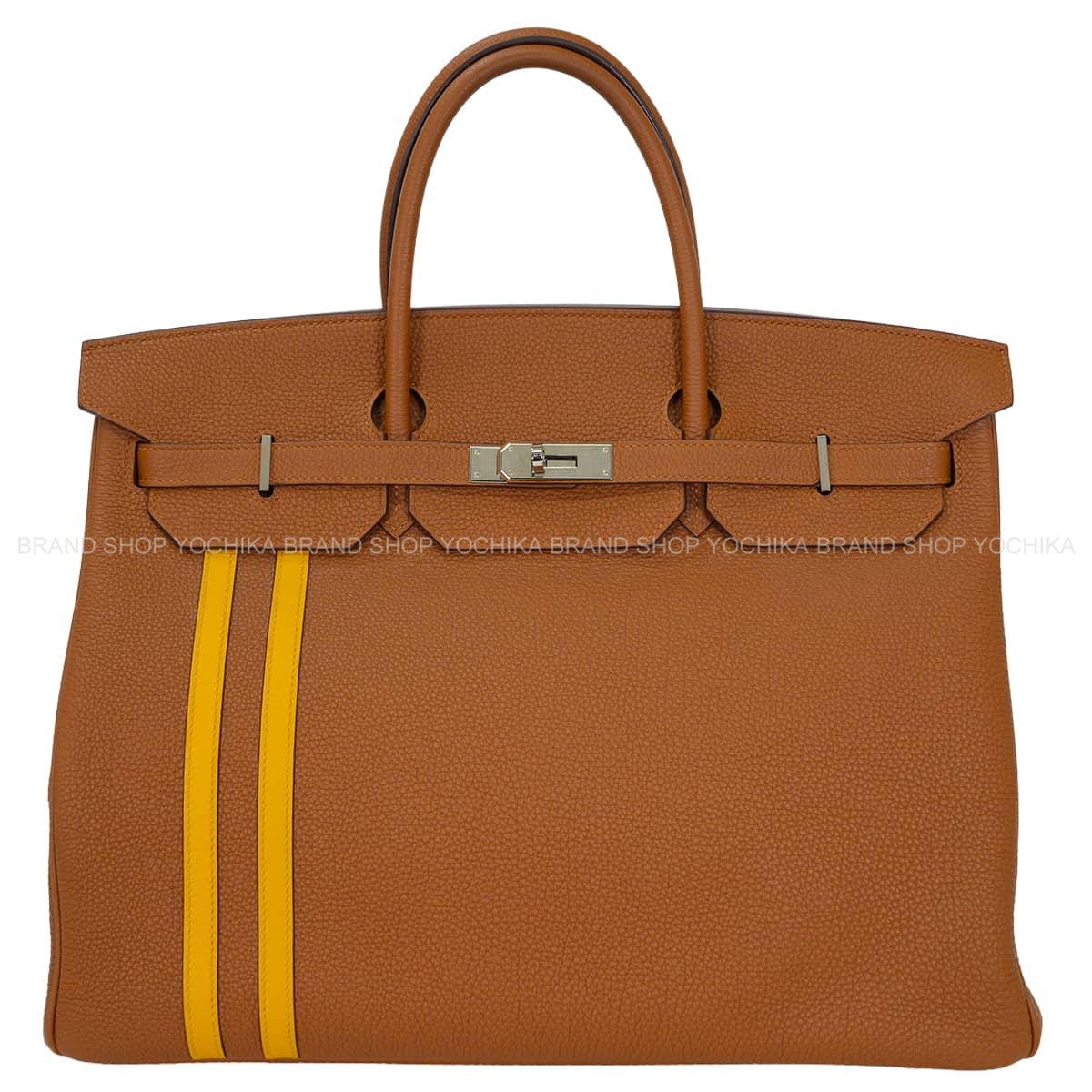 [Pre-loved] HERMES Handbag Birkin40 Officer's pillow included Gold/Jaune Amber Veau Togo/Veau Swift Silver HW Stamp Ｄ[LIKE NEW][Authentic]