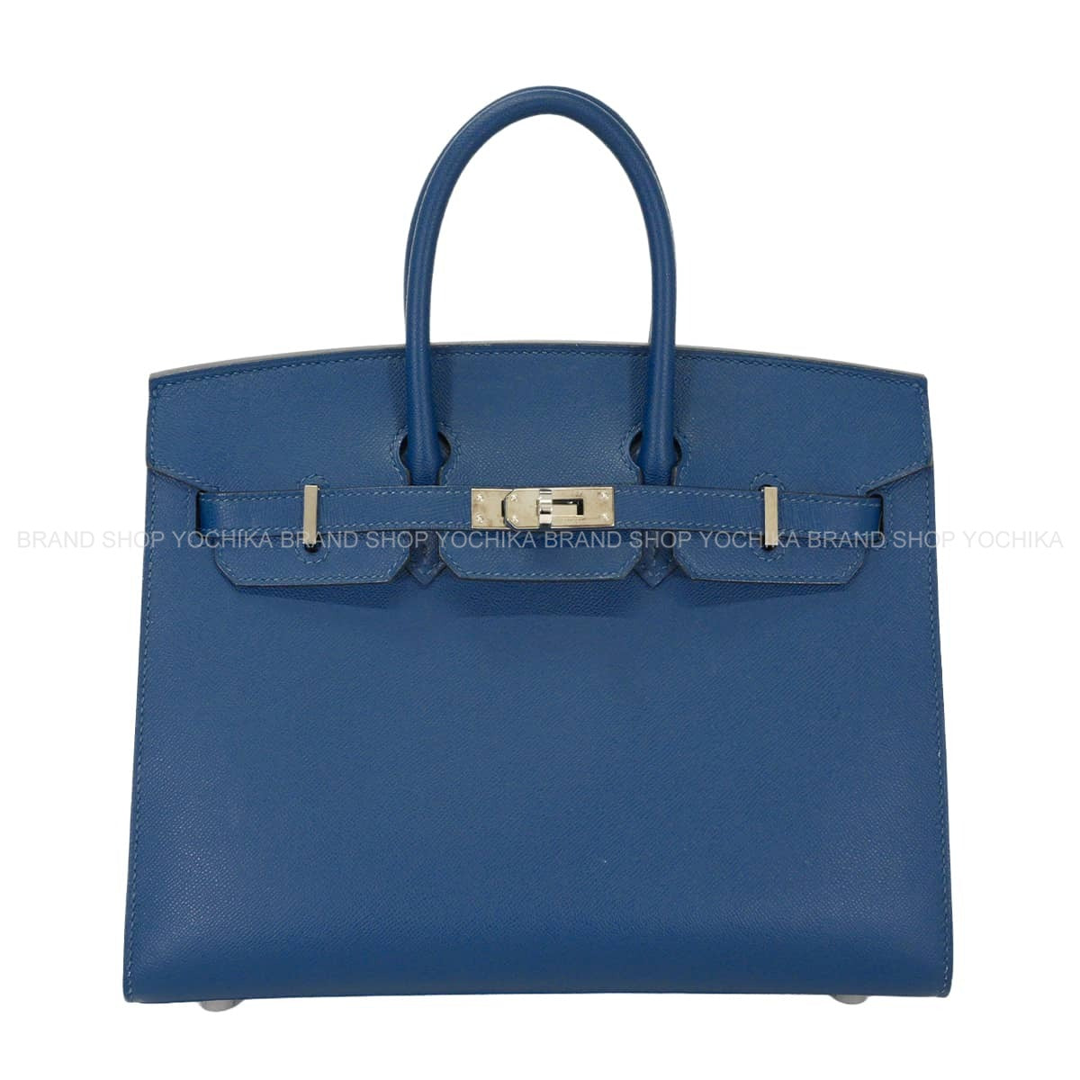 [Pre-loved] HERMES Handbag Birkin25 Sellier Bleu de Prusse Veau Madame Silver HW Stamp Y[USED SA][Authentic]