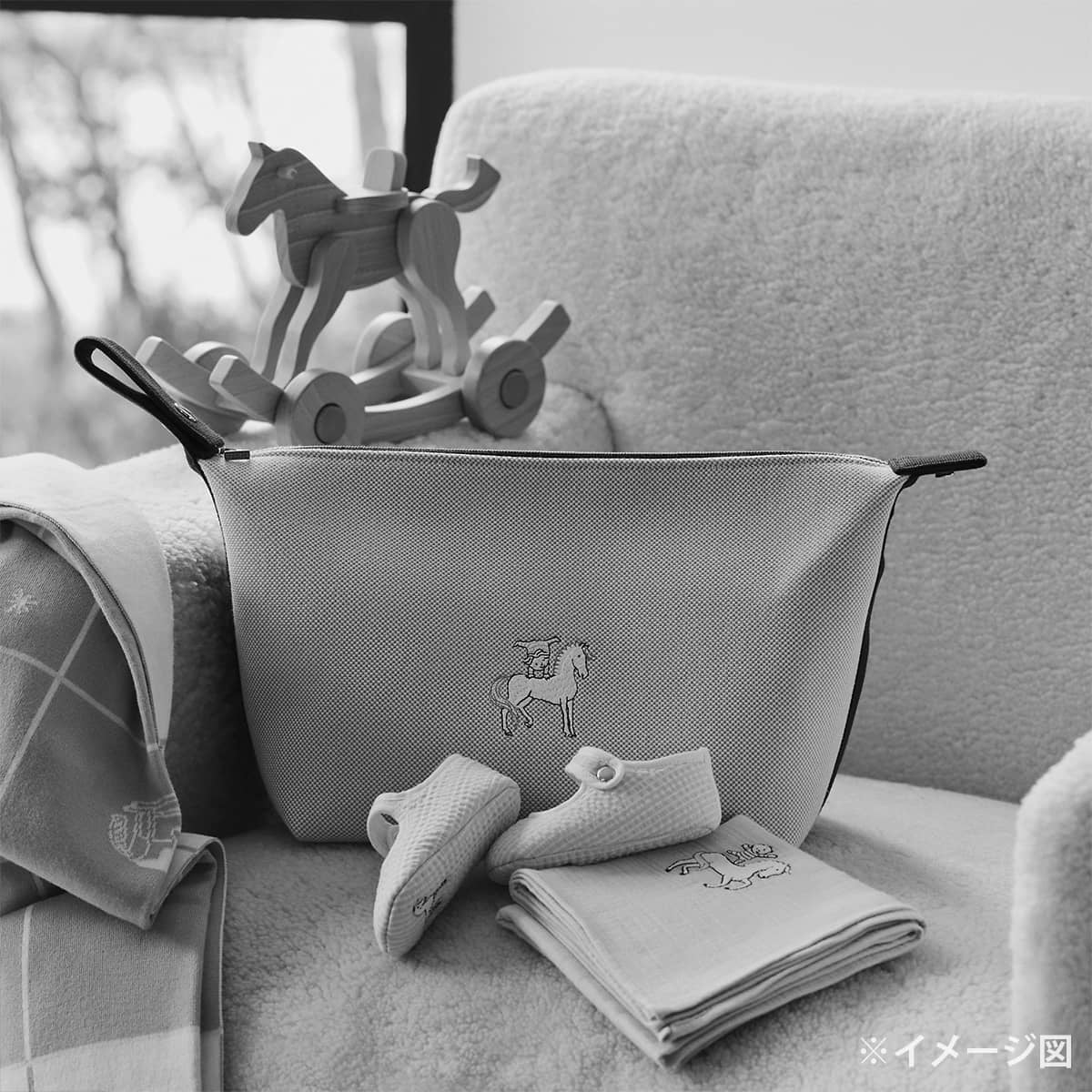 HERMES Handbag Bride a Brac GM Cabriole Gris Perle Toile H Silver HW[BRAND NEW][Authentic]
