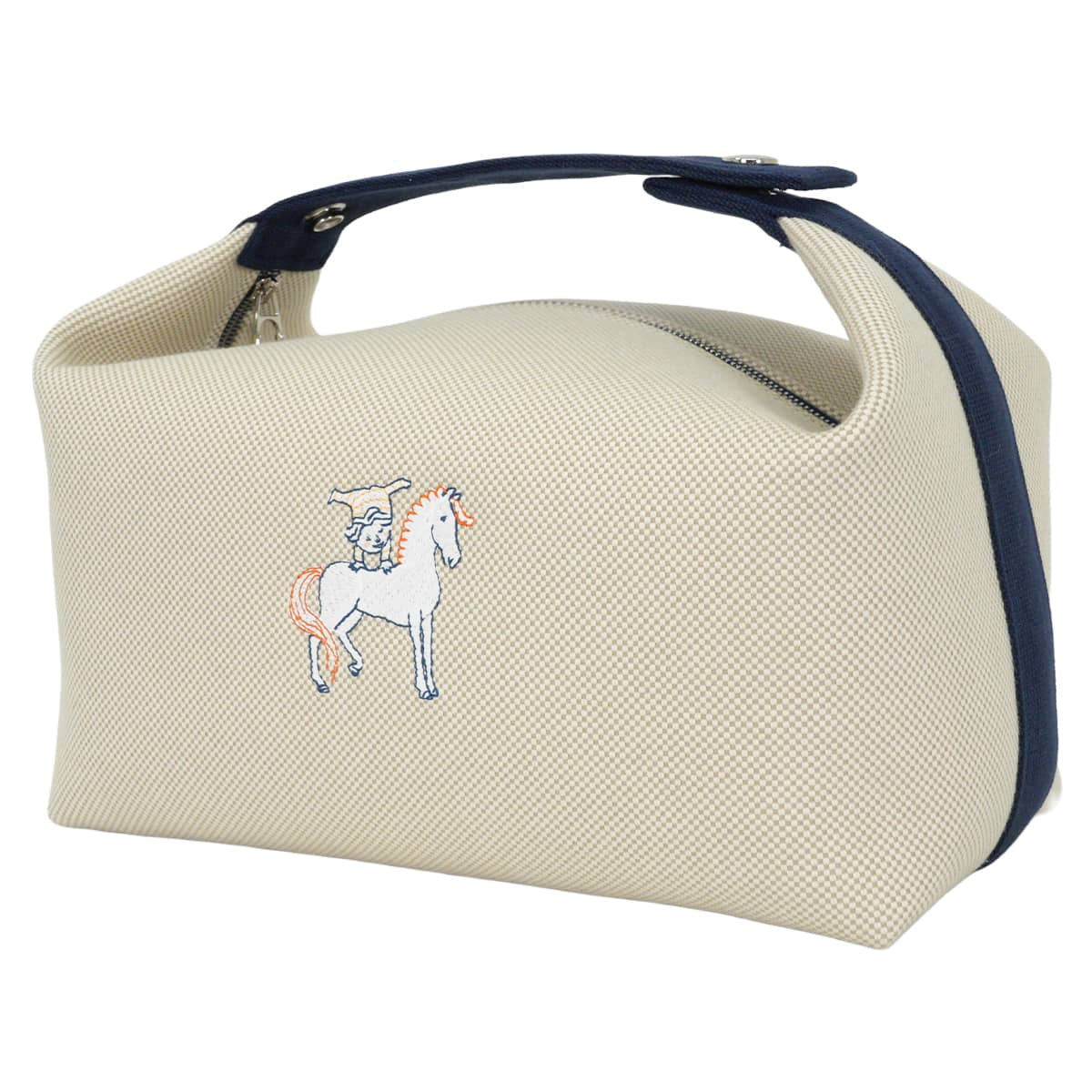 HERMES Handbag Bride a Brac GM Cabriole Gris Perle Toile H Silver HW[BRAND NEW][Authentic]