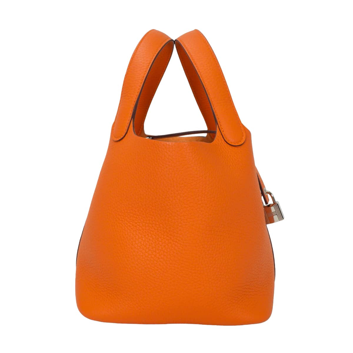 HERMES Handbag Picotin Lock 18 PM Orange Taurillon Clemence Silver HW Stamp K[EXCELLENT][Authentic]