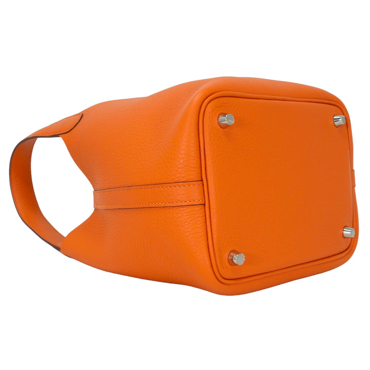 HERMES Handbag Picotin Lock 18 PM Orange Taurillon Clemence Silver HW Stamp K[EXCELLENT][Authentic]