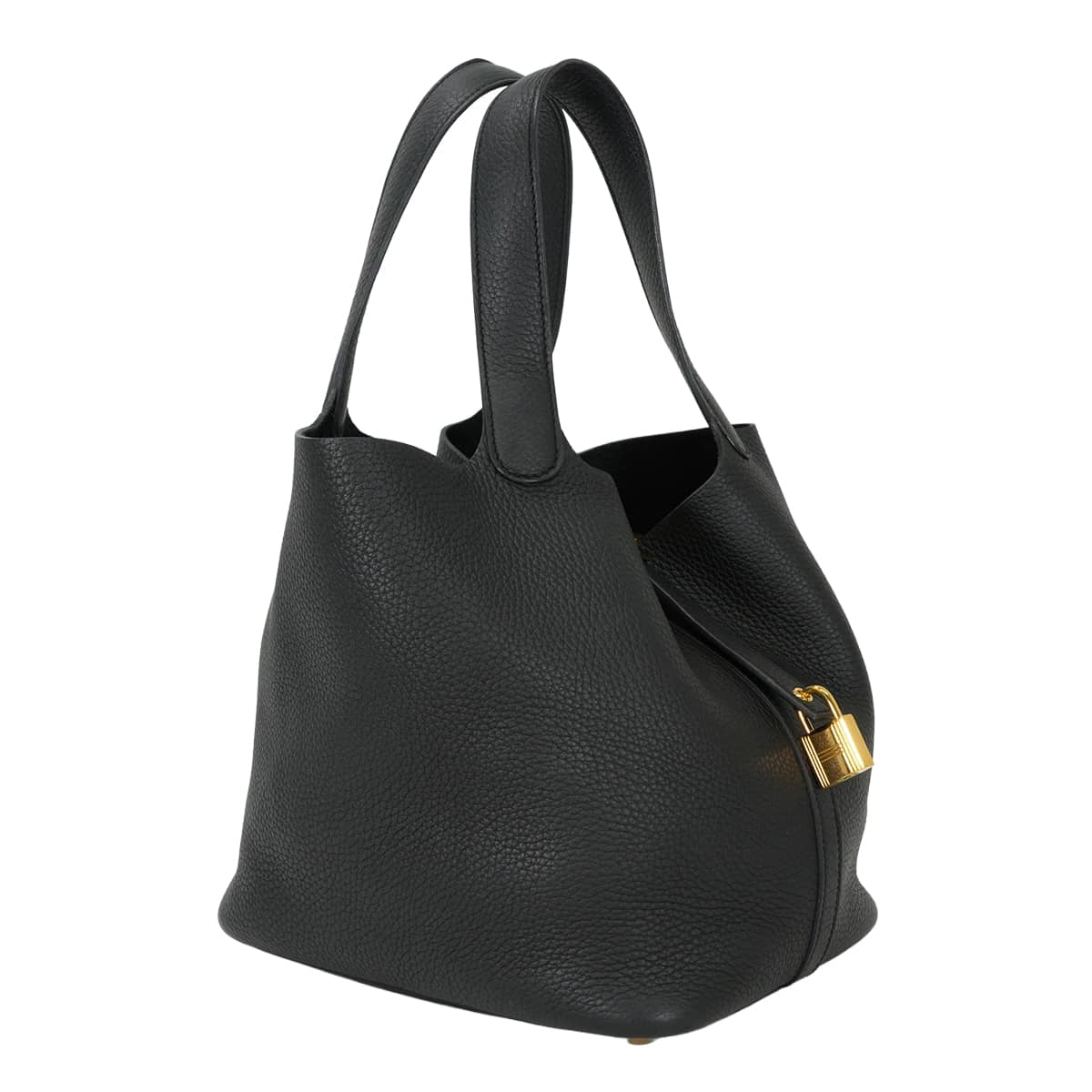 [Pre-loved] HERMES Handbag Picotin Lock 22 MM Noir (Black) Taurillon Clemence Gold HW Stamp K[USED SA][Authentic]