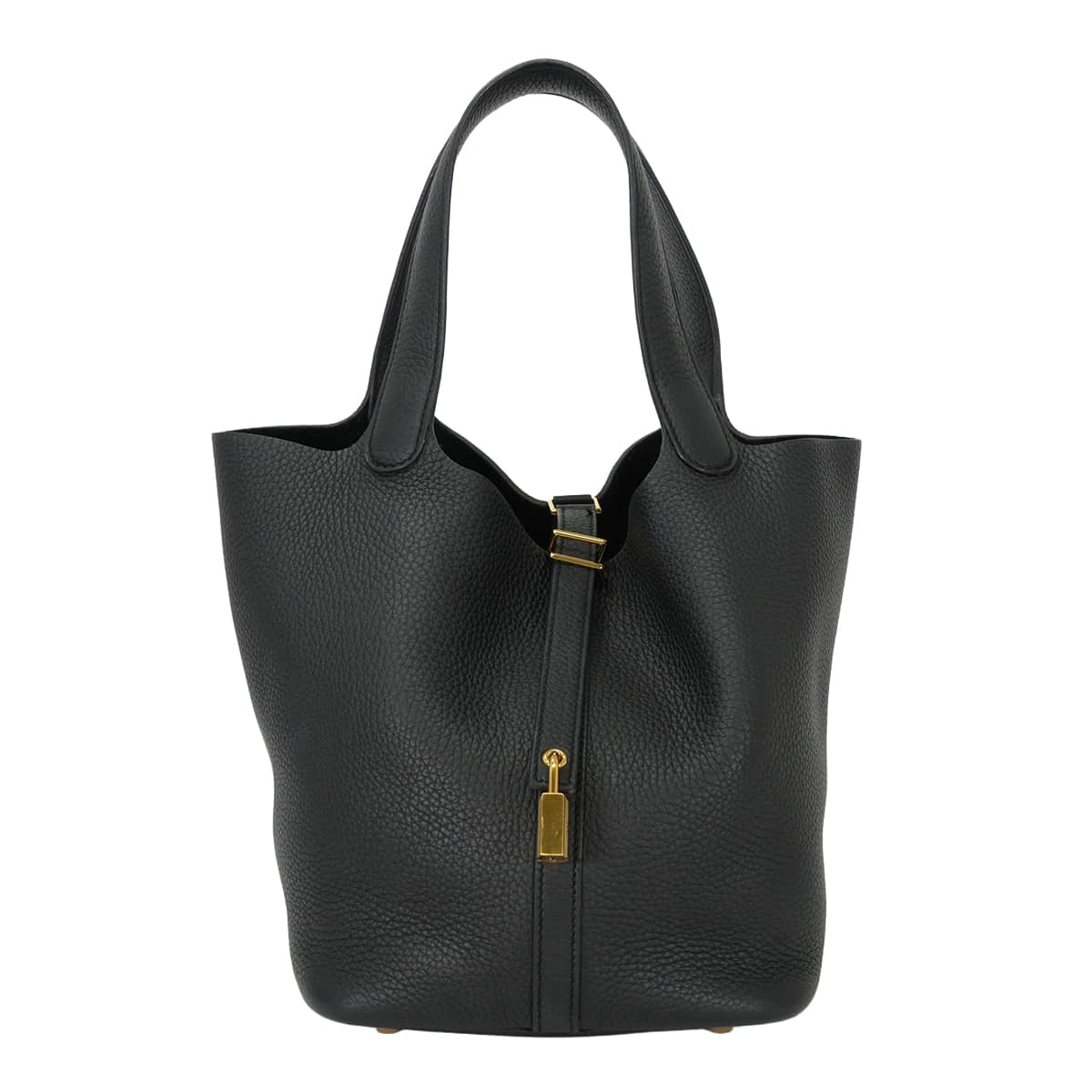 [Pre-loved] HERMES Handbag Picotin Lock 22 MM Noir (Black) Taurillon Clemence Gold HW Stamp K[USED SA][Authentic]