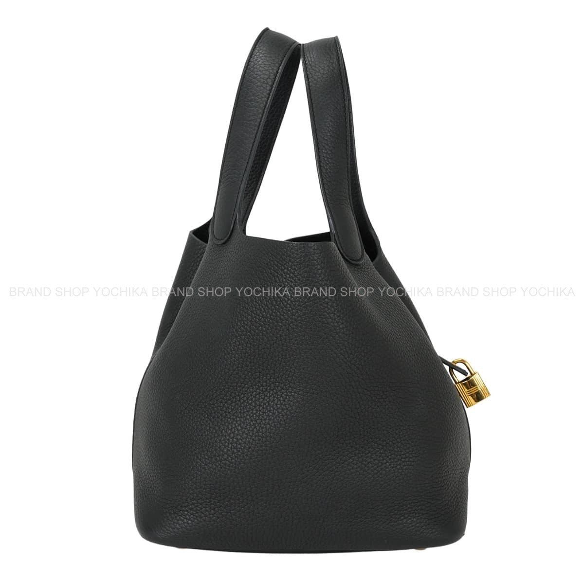 [Pre-loved] HERMES Handbag Picotin Lock 22 MM Noir (Black) Taurillon Clemence Gold HW Stamp K[USED SA][Authentic]
