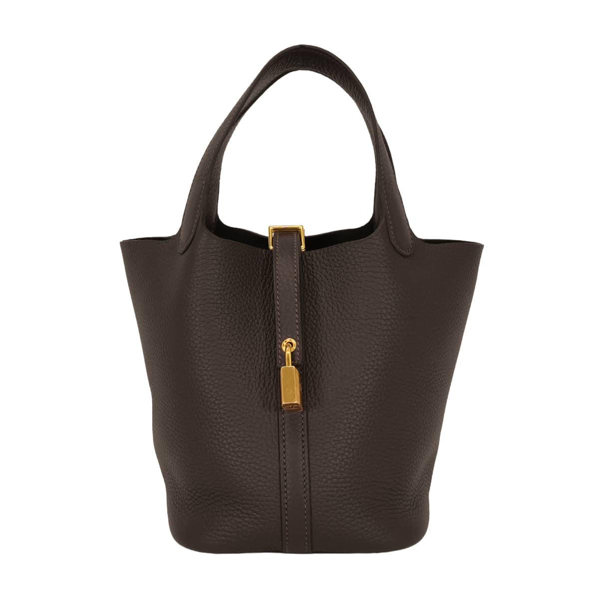 HERMES Handbag Picotin Lock 18 PM Bai Brun Taurillon Leather Gold HW Stamp G[BRAND NEW][Authentic]