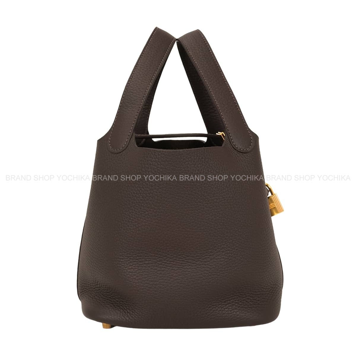 HERMES Handbag Picotin Lock 18 PM Bai Brun Taurillon Leather Gold HW Stamp G[BRAND NEW][Authentic]