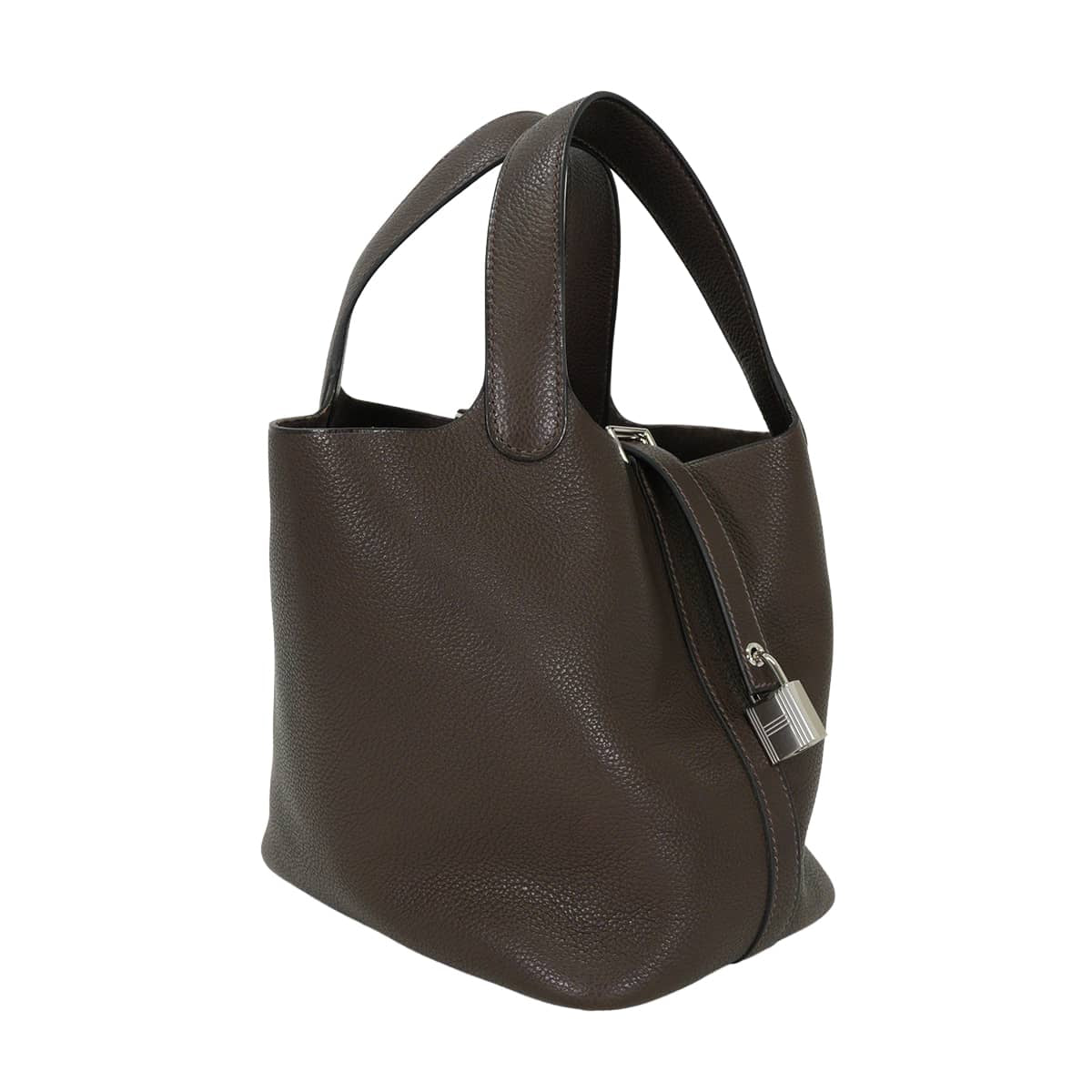 HERMES Handbag Picotin Lock 18 PM Ebene Barenia Faubourg Silver HW Stamp G[BRAND NEW][Authentic]