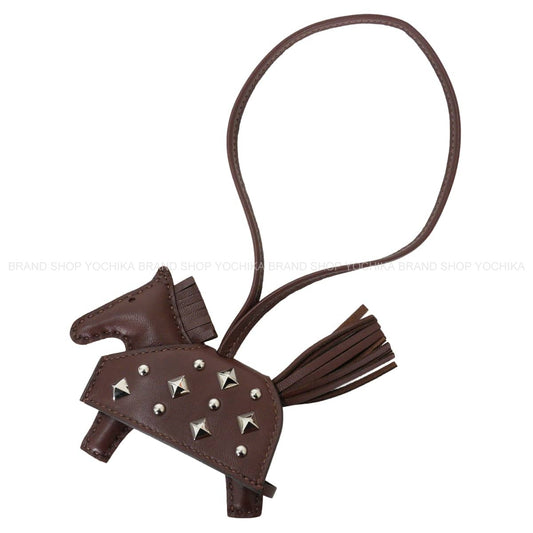 HERMES bag charm Rodeo Robeo Rock PM Studs Terre Agneau Milo Silver HW Stamp G[BRAND NEW][Authentic]